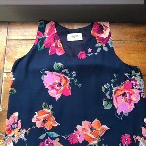 Everly navy blue floral blouse